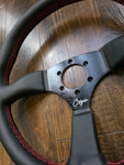 ORIGIN 文化 Black leather / Red stitch